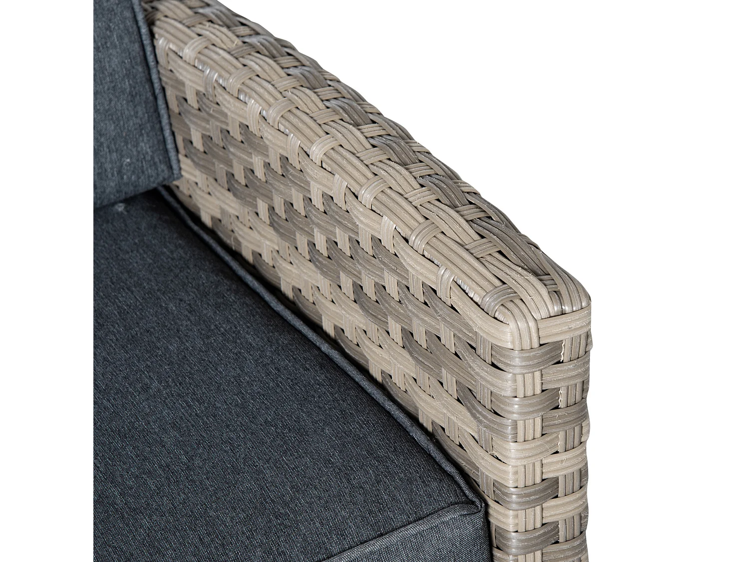 Set salotto da giardino da 6 pezzi in rattan pe e metallo