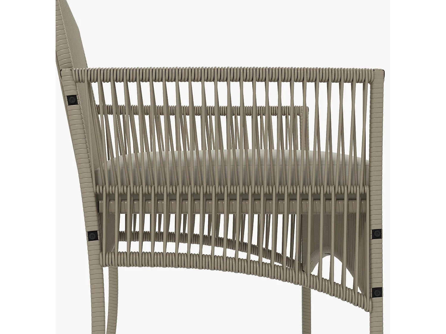 Set da giardino con 2 poltrone divano e tavolino kaki e nero