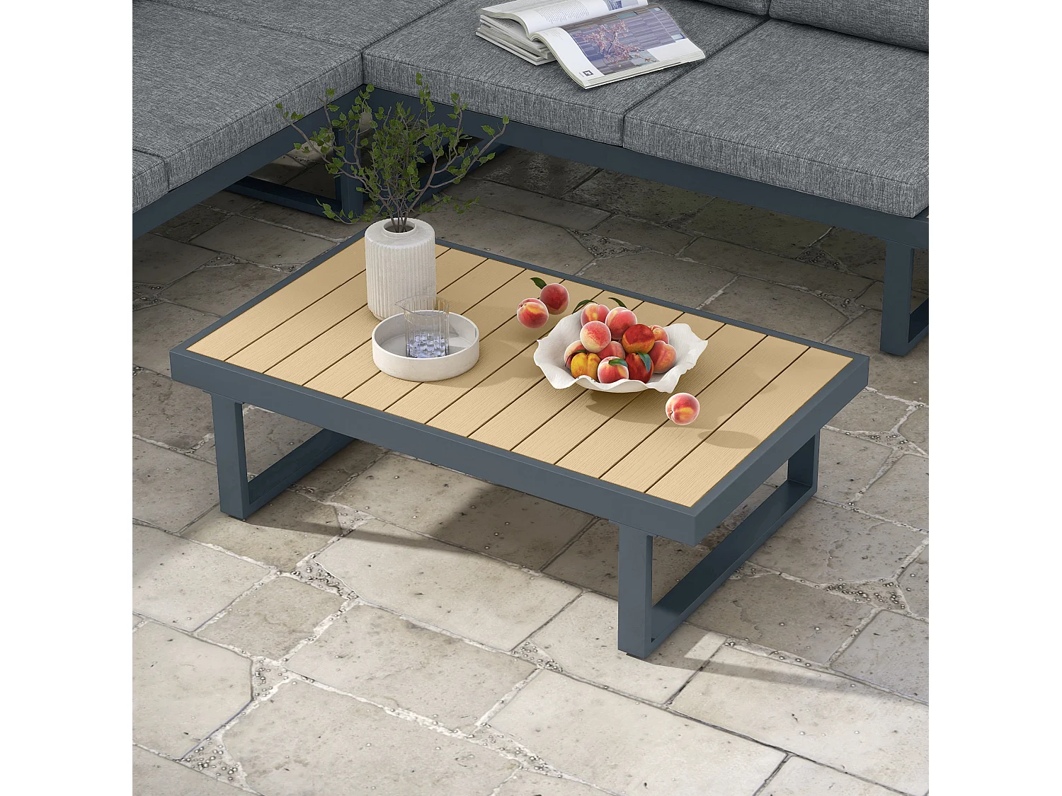 Set da giardino 4pz con 2 divanetti, poltrona e tavolino da caffè