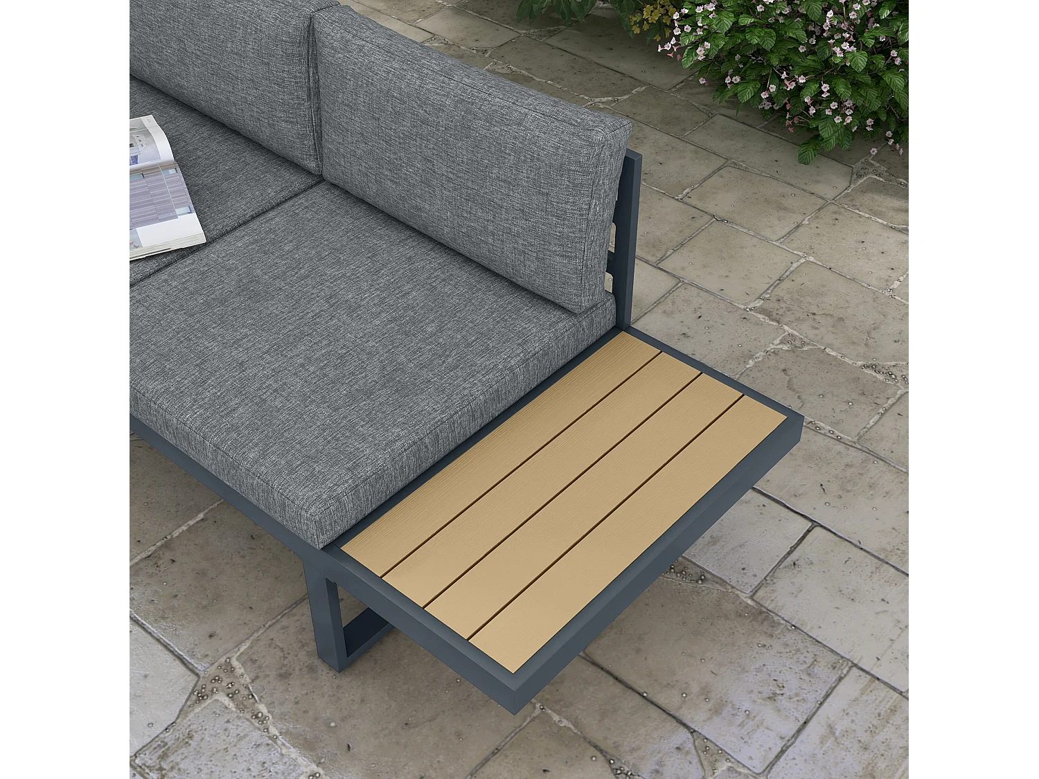 Set da giardino 4pz con 2 divanetti, poltrona e tavolino da caffè