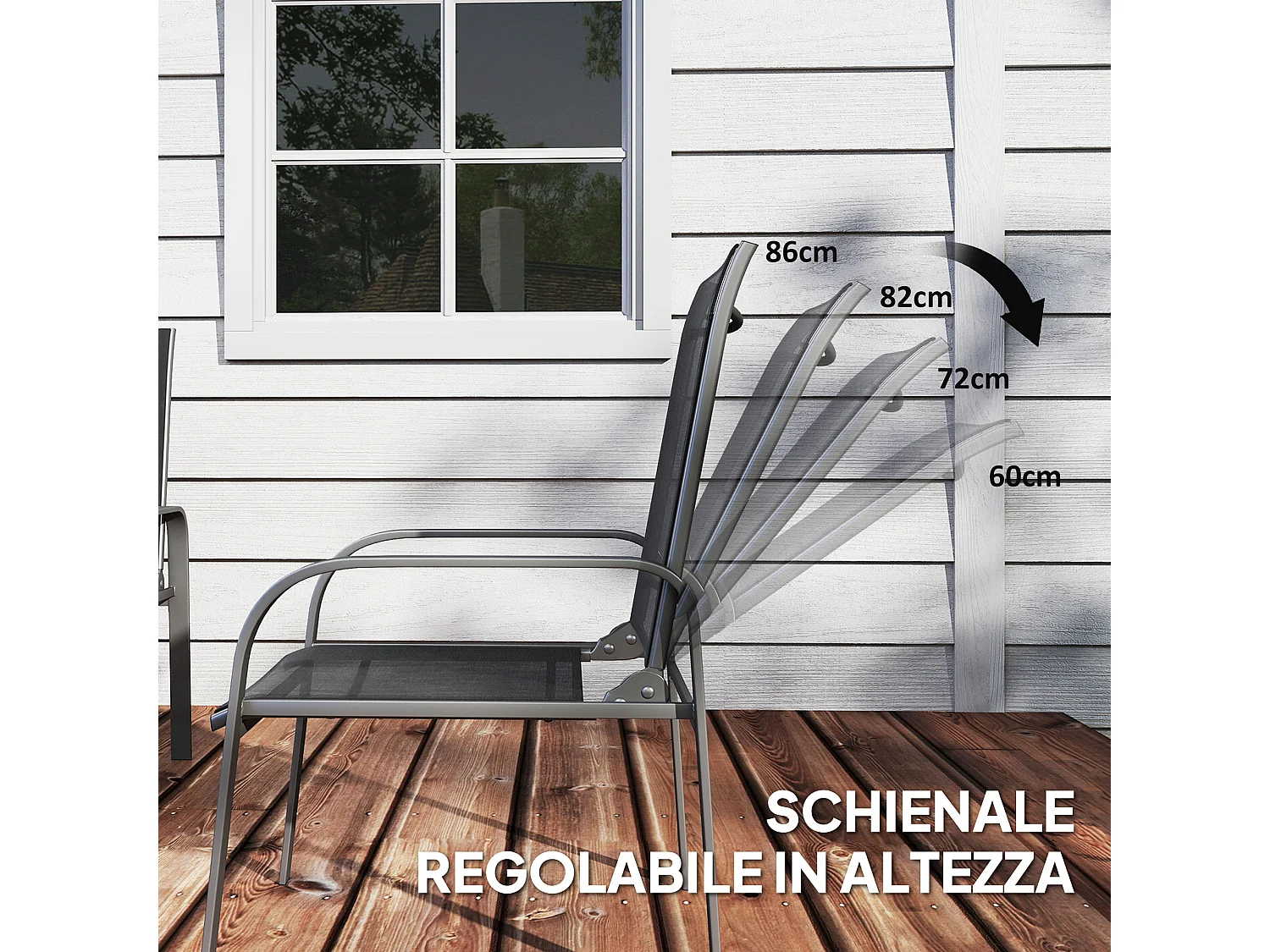 Set da esterno 4pz con tavolino da caffè, 2 sedie e divanetto nero