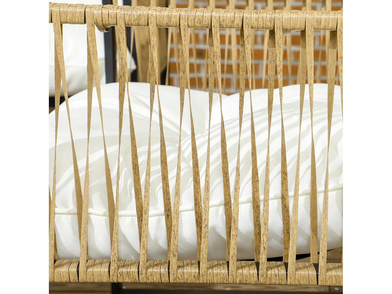 Set da giardino 4pz in rattan con divanetto, 2 sedie e tavolino nero