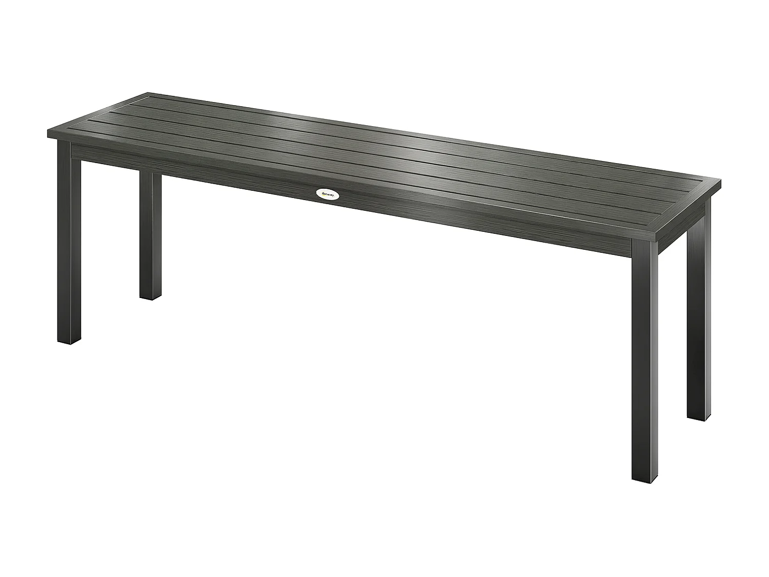 Panca da giardino 2 posti effetto legno in acciaio grigio