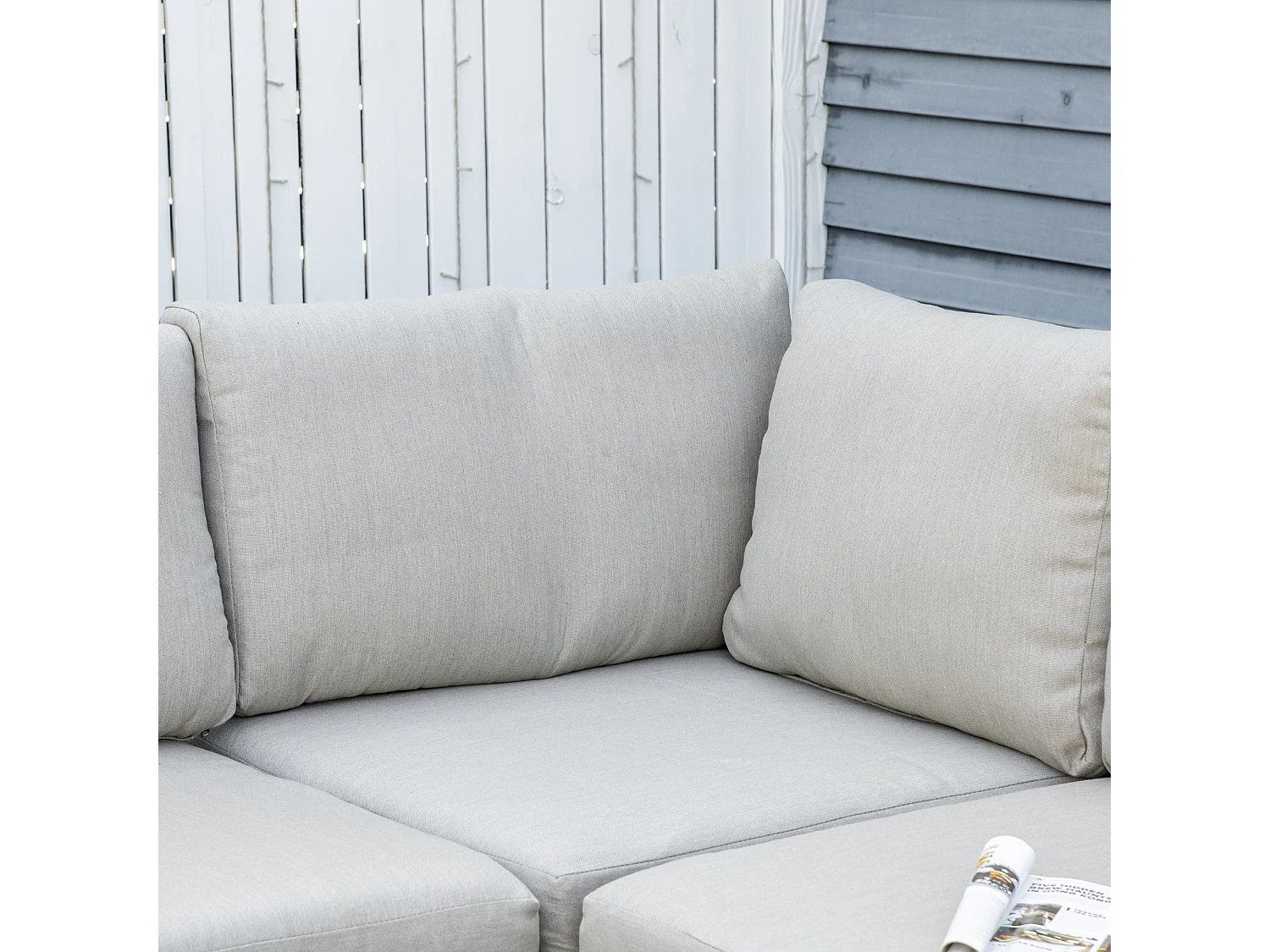 Salotto da giardino 7 pezzi modulabile rattan pe con cuscini