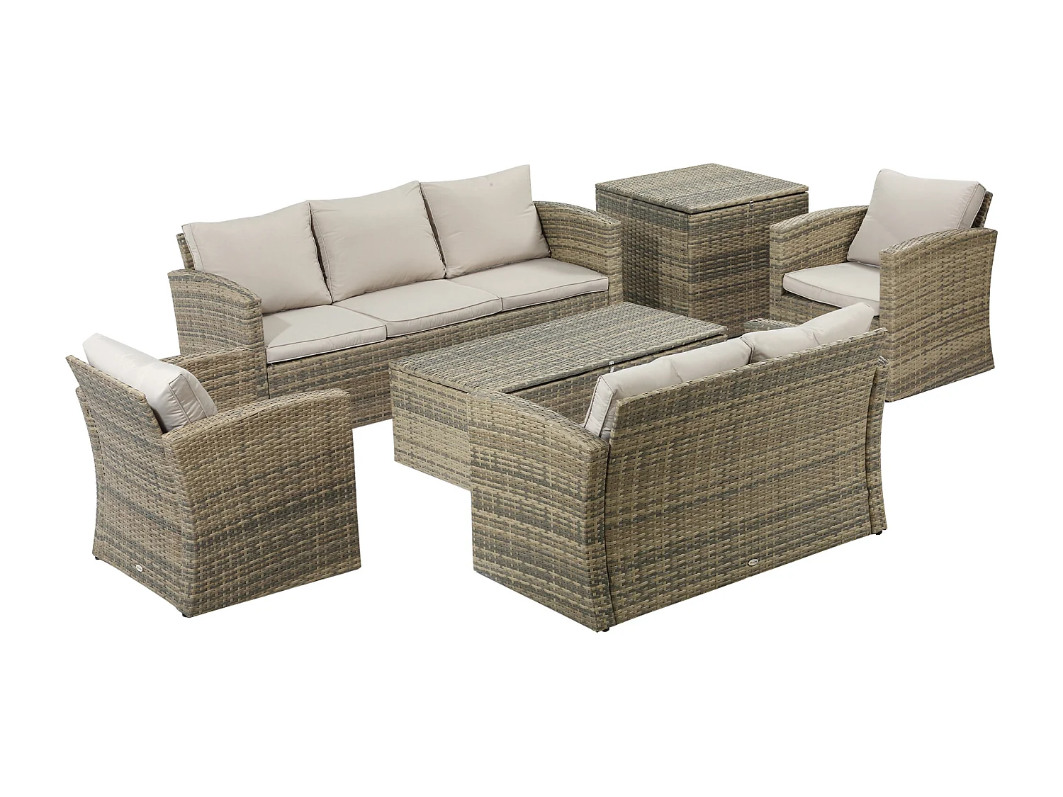 Mobili da giardino 6 pezzi in rattan divani poltrone tavolini