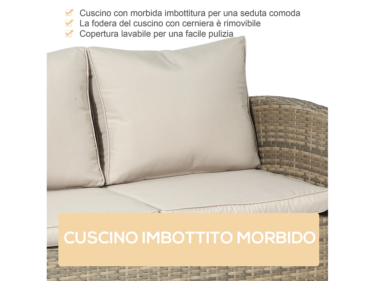 Mobili da giardino 6 pezzi in rattan divani poltrone tavolini