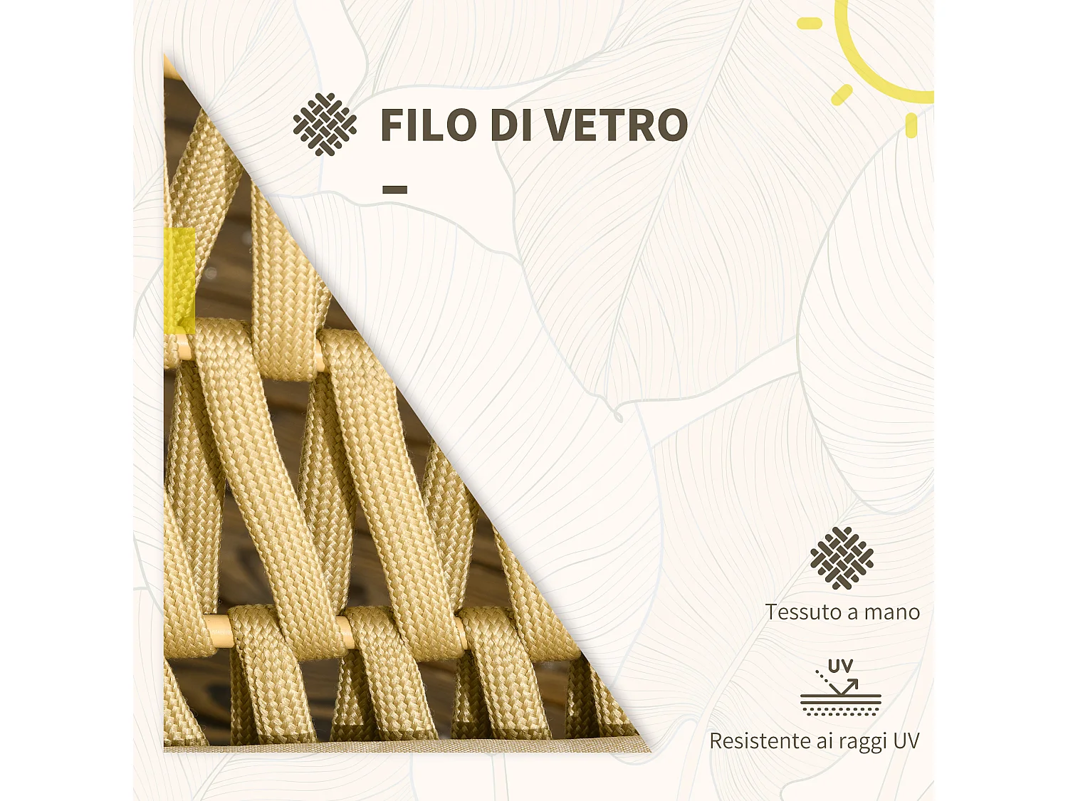 Salotto da giardino con divano 2 posti e 2 poltrone e tavolino