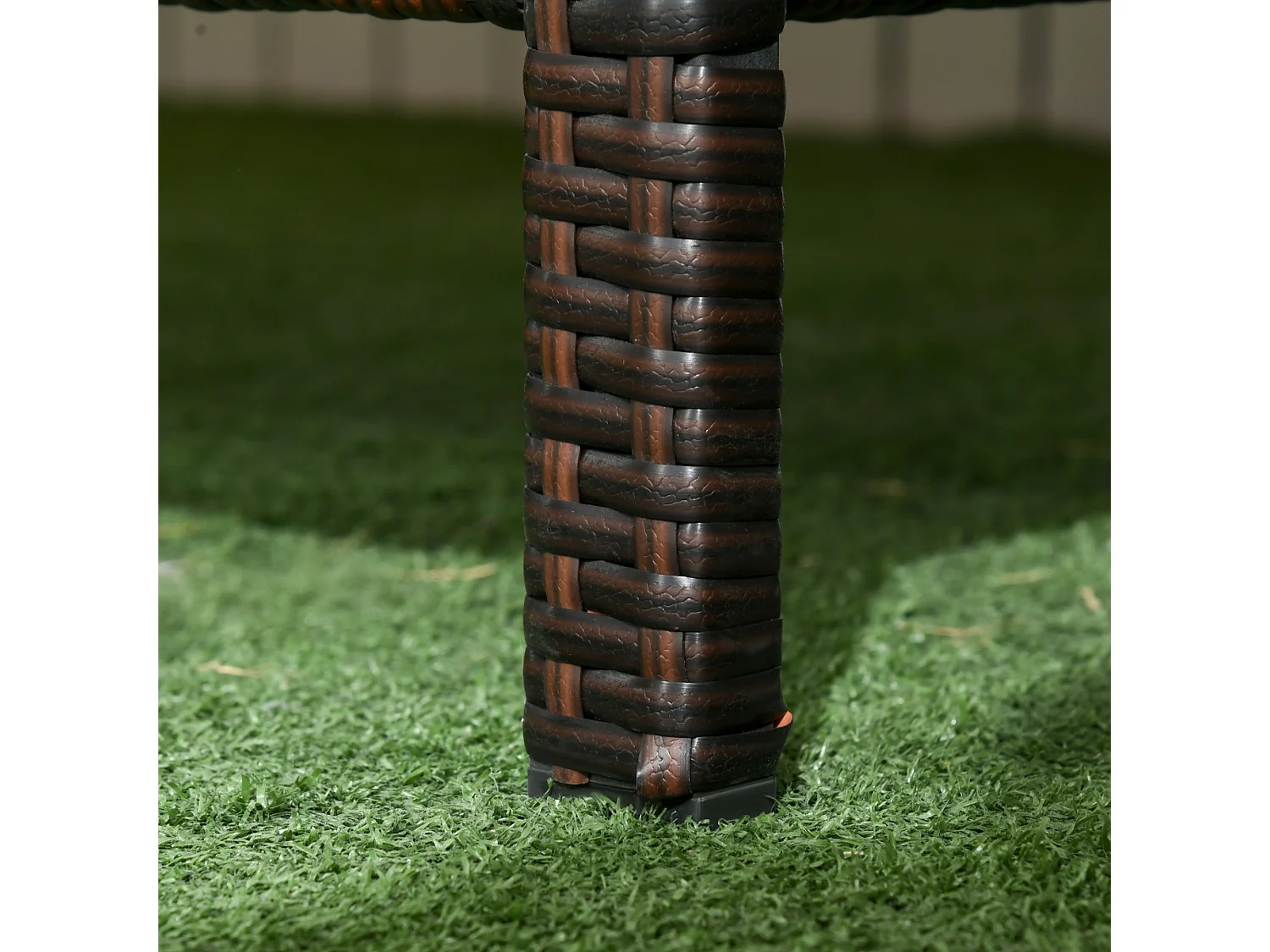 Divano 3 posti da esterno con cuscini in rattan pe marrone