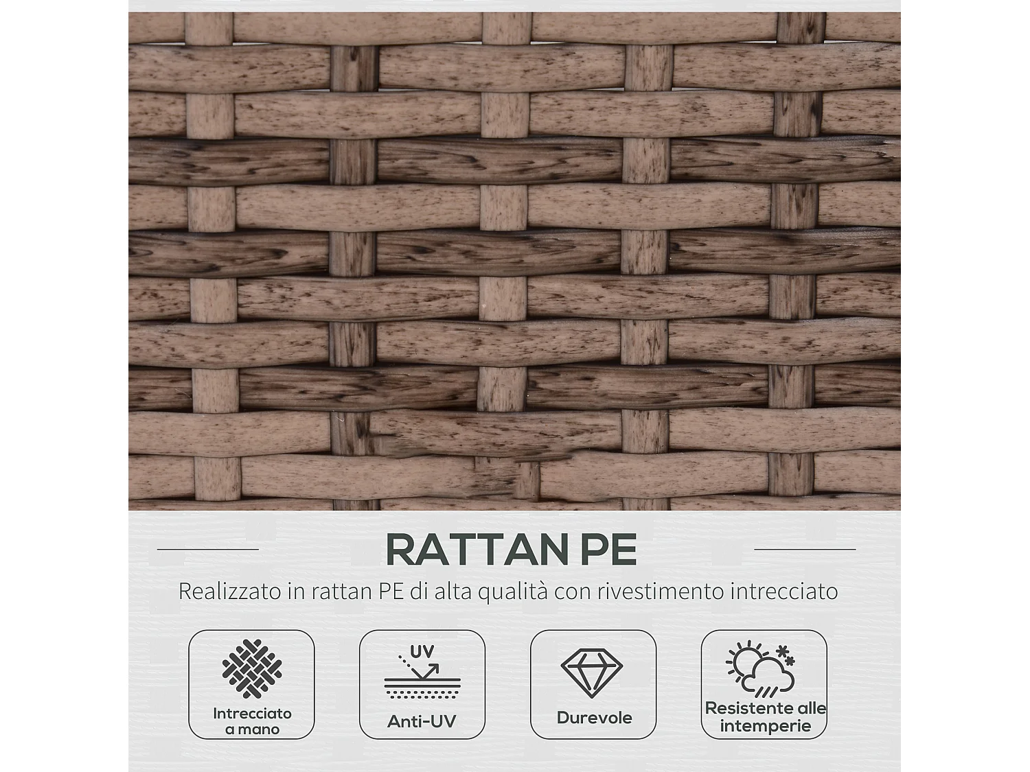 Salotto da giardino in rattan 7 pezzi con tavolino e divano