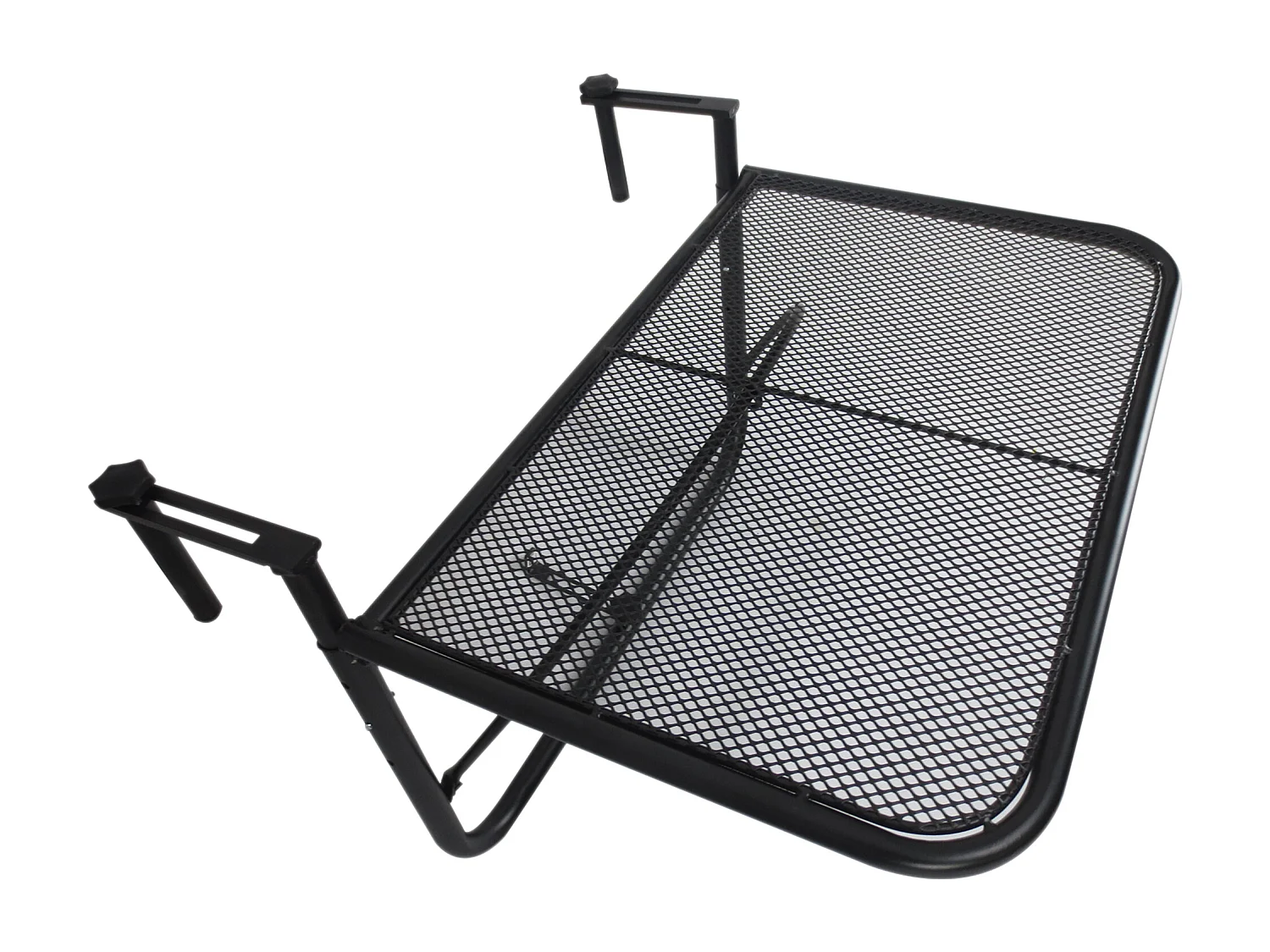 Tavolo da ringhiera ad altezza regolabile nero 60x56x50cm