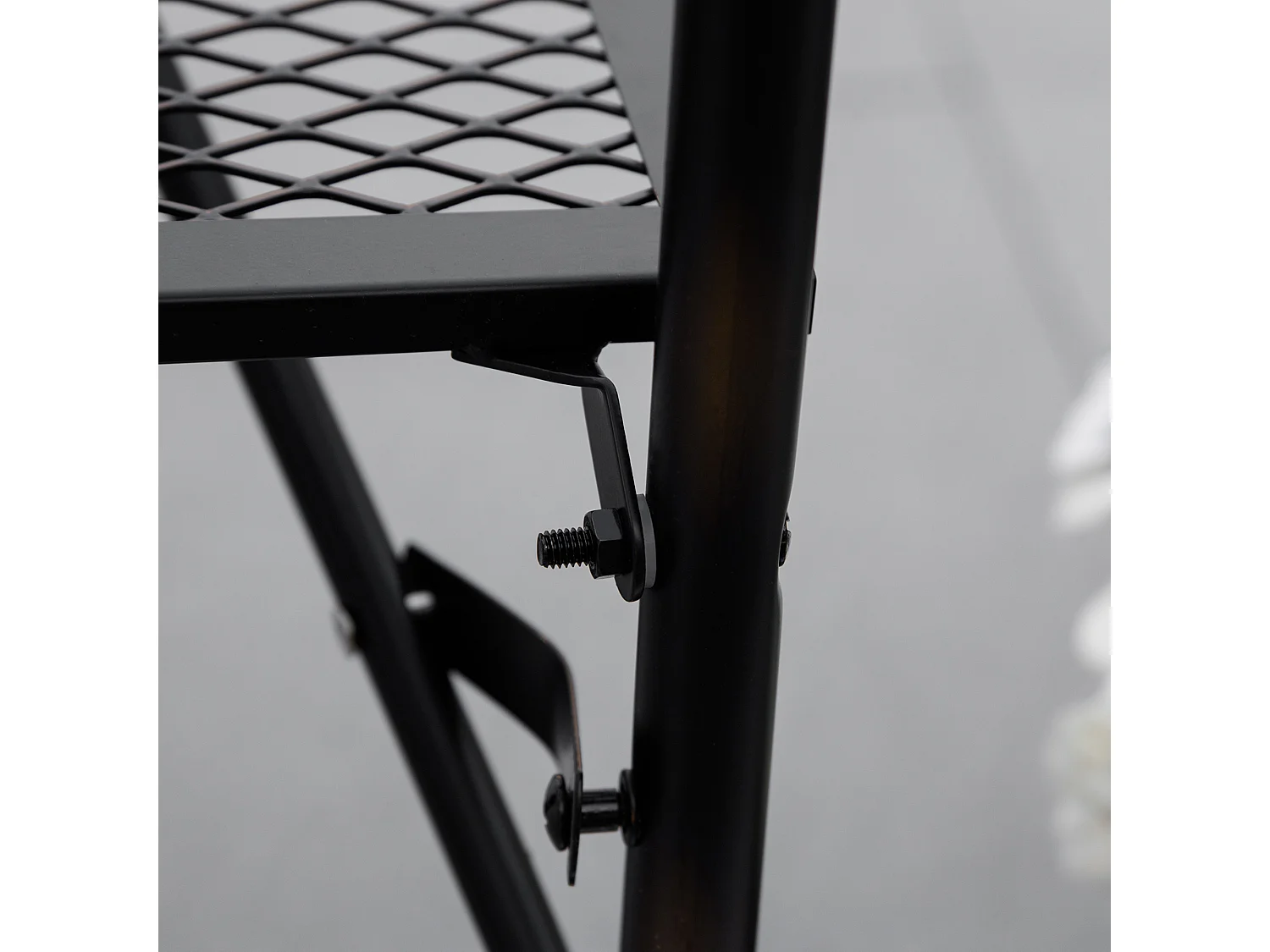 Tavolino da ringhiera pieghevole altezza regolabile nero