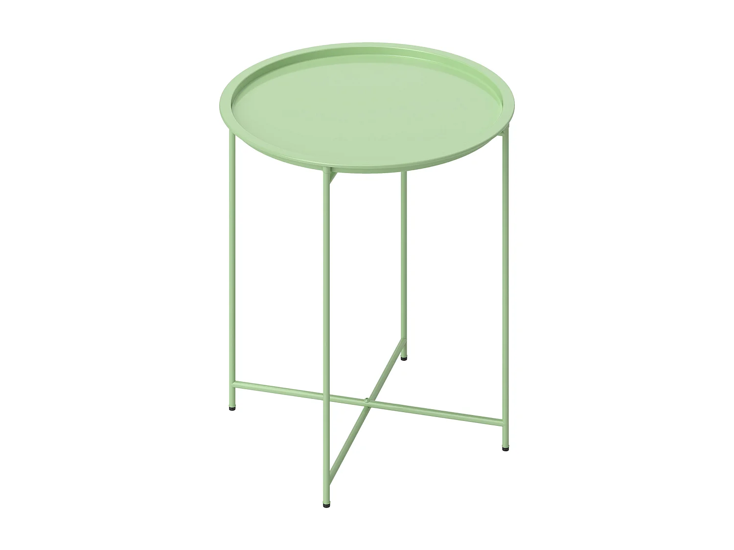 Tavolino da giardino rotondo con vassoio rimovibile Ø46 cm verde