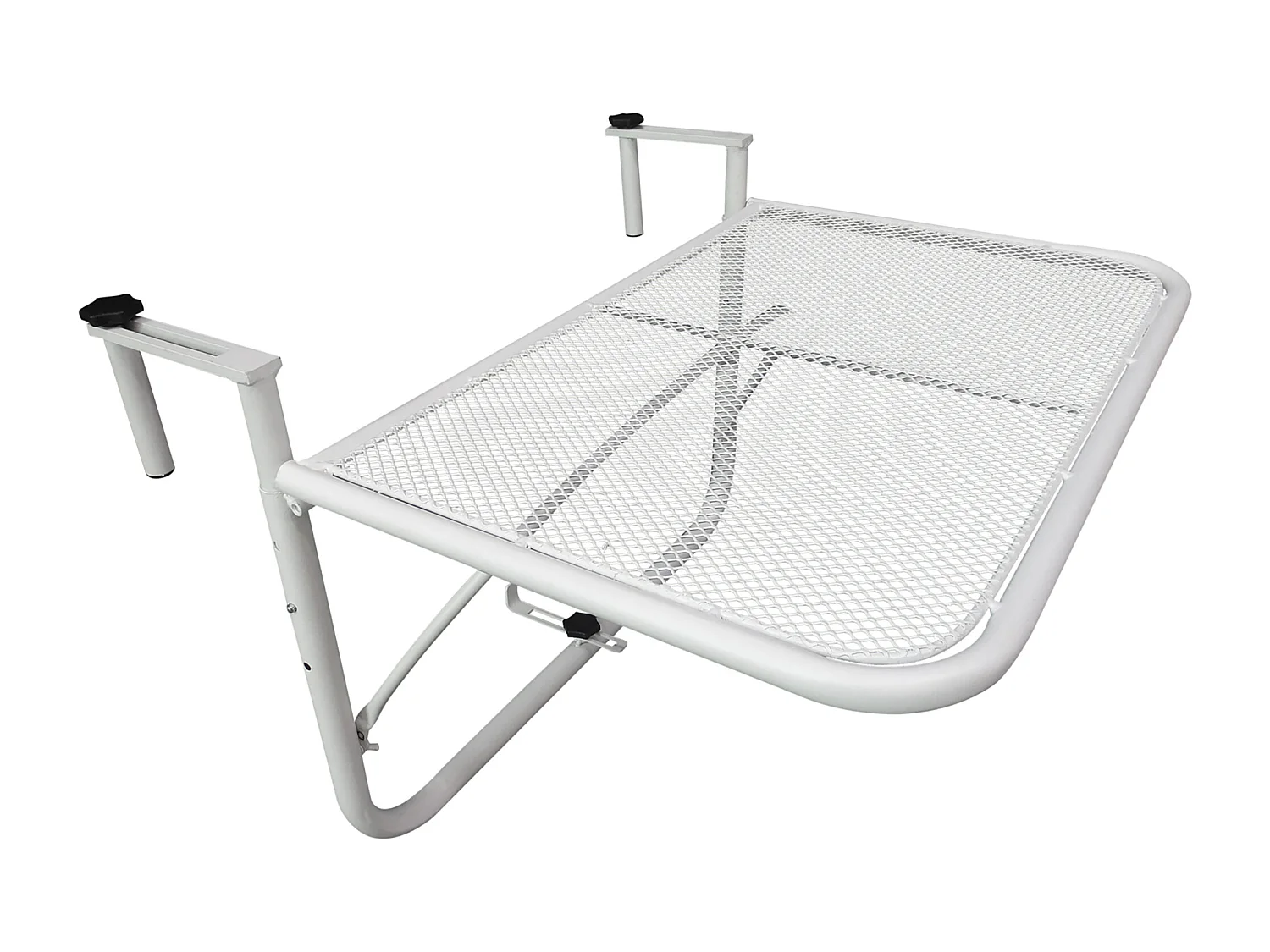 Tavolo da ringhiera altezza regolabile bianco 60x56x50cm