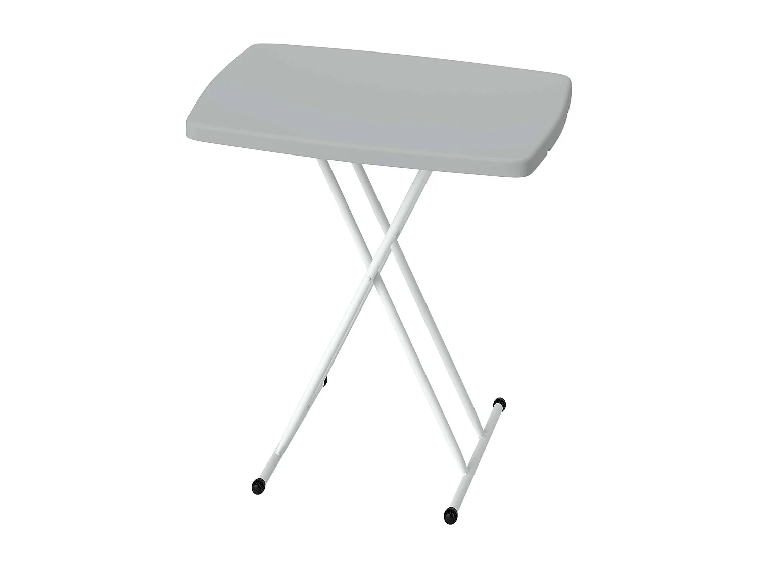 Tavolino da giardino pieghevole in hdpe e metallo grigio scuro