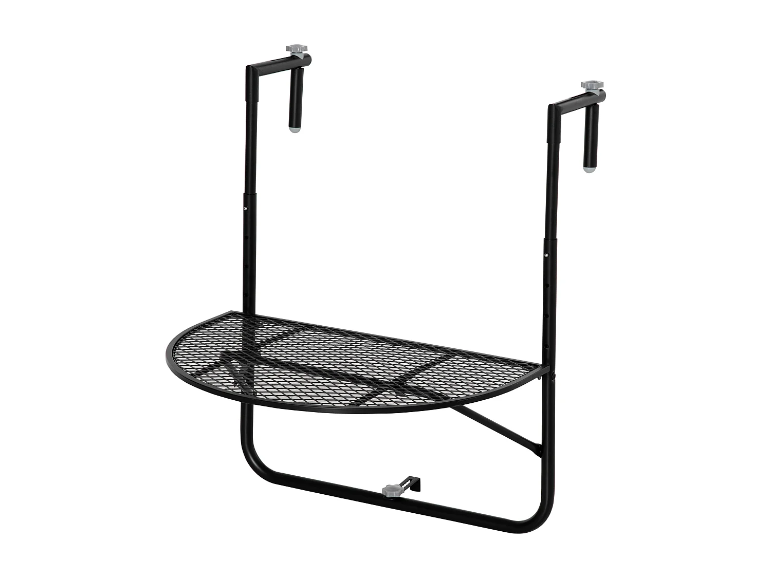 Tavolino da ringhiera pieghevole altezza regolabile nero