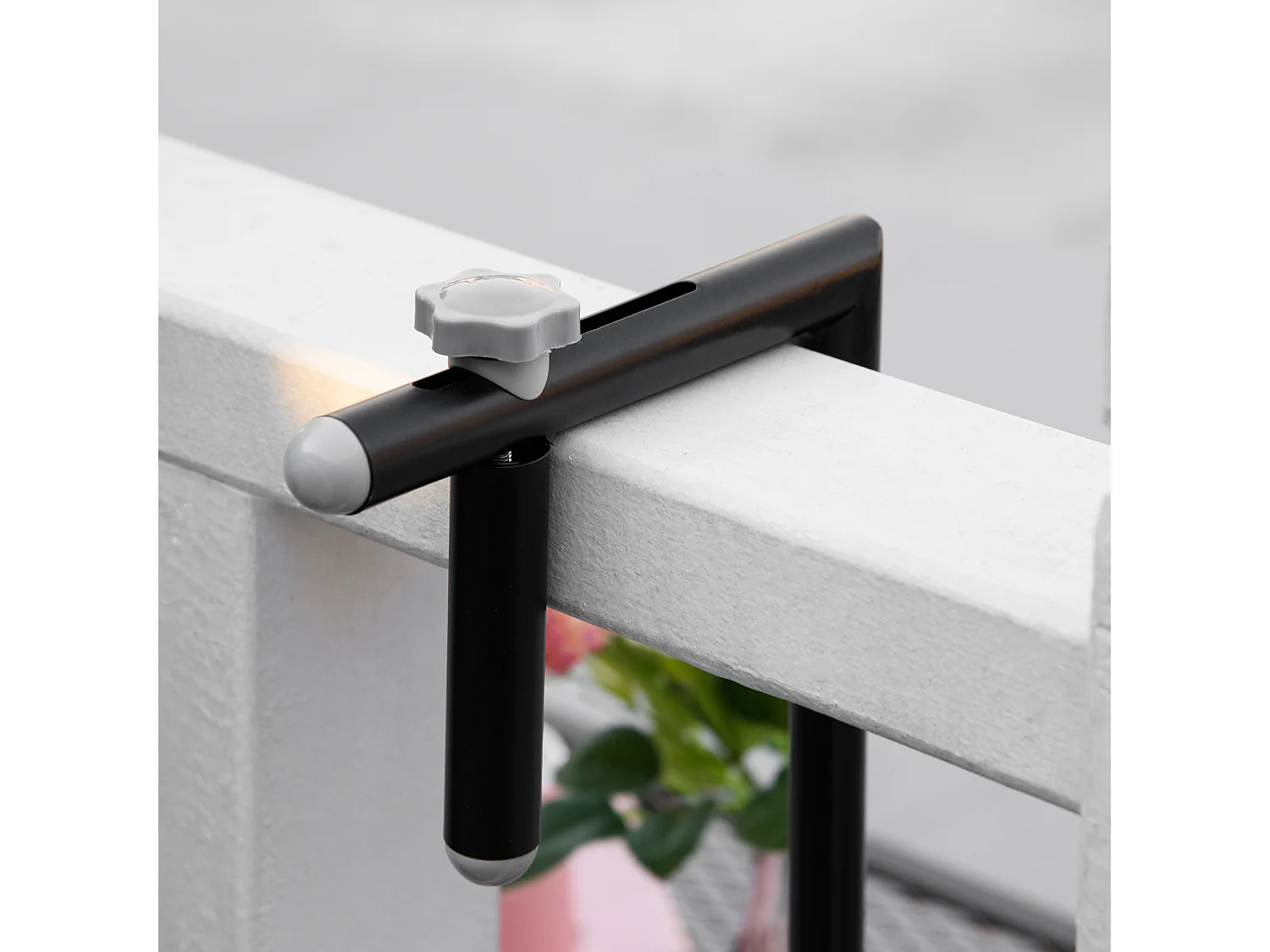 Tavolino da ringhiera pieghevole altezza regolabile nero