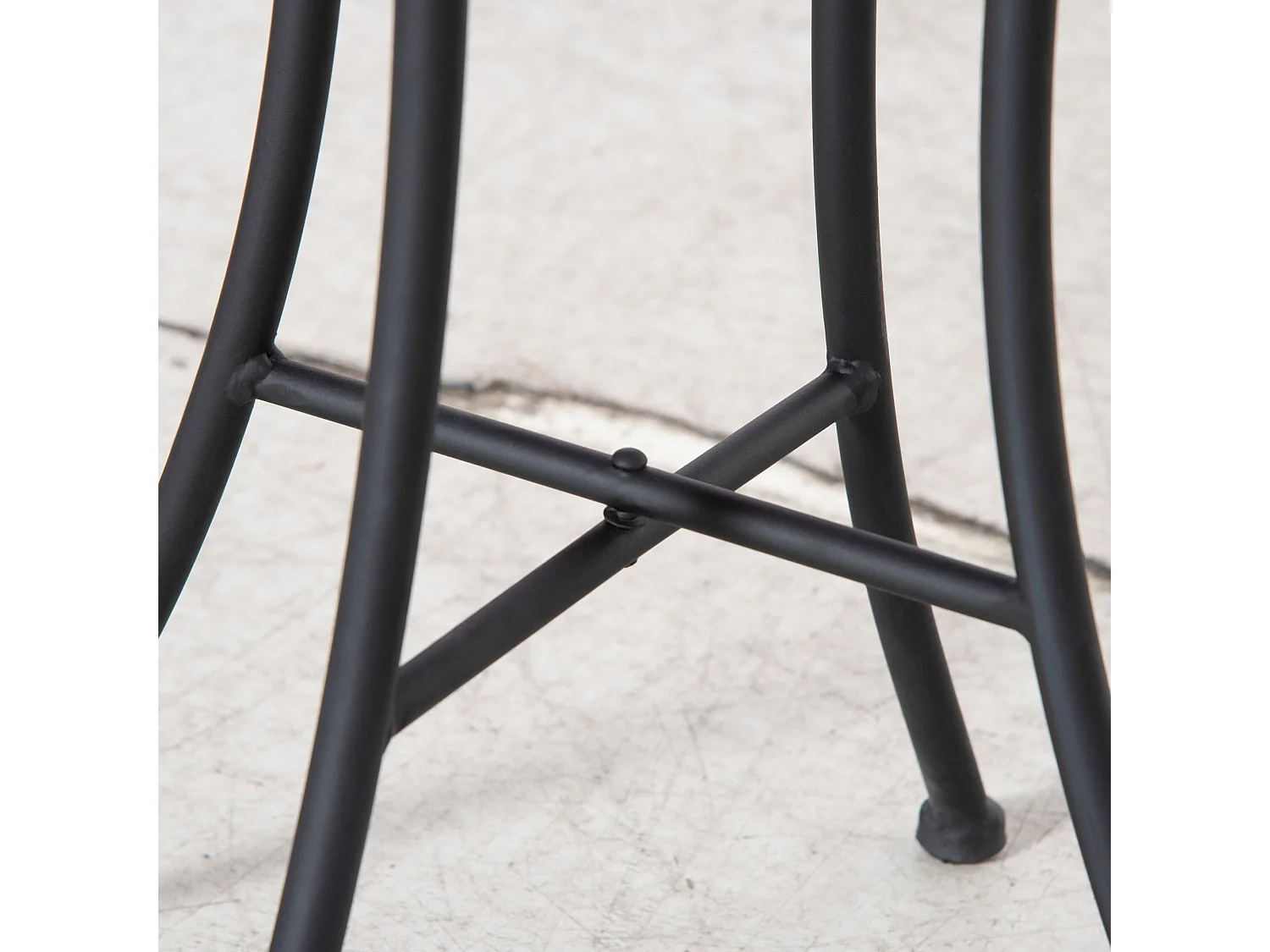 Tavolino da giardino rotondo in metallo e ceramica blu