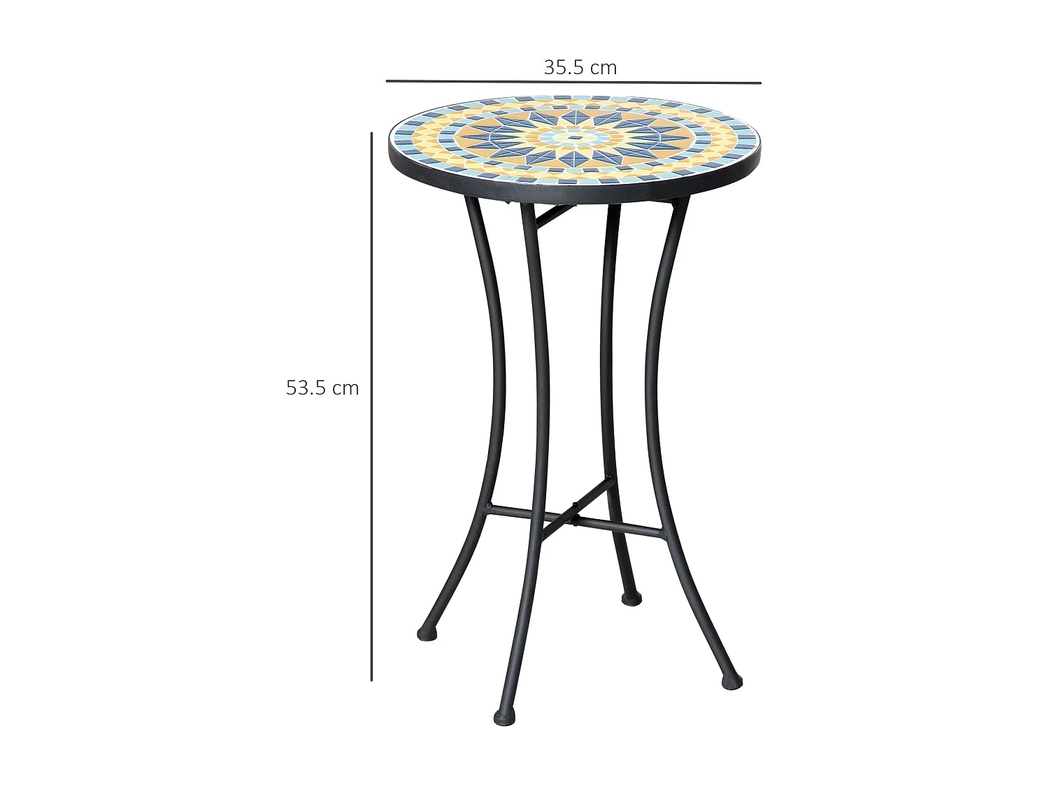 Tavolino da giardino piano d'appoggio a mosaico in ceramica