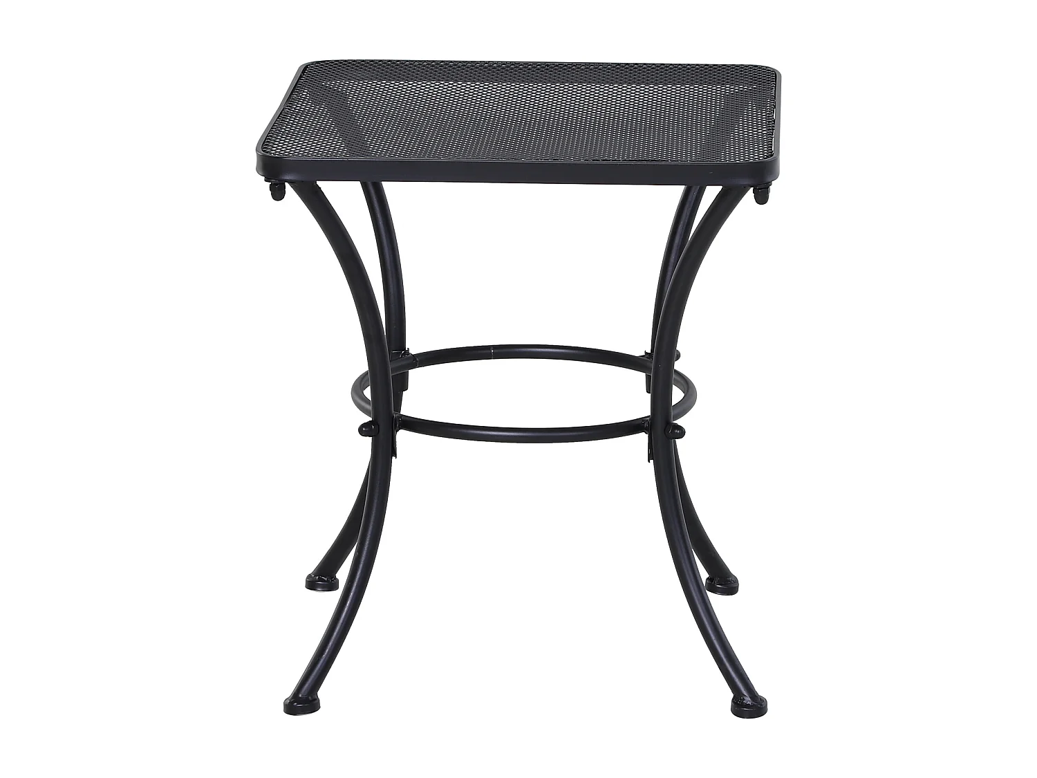 Tavolino da giardino in acciaio piano traforato 45x45x50cm