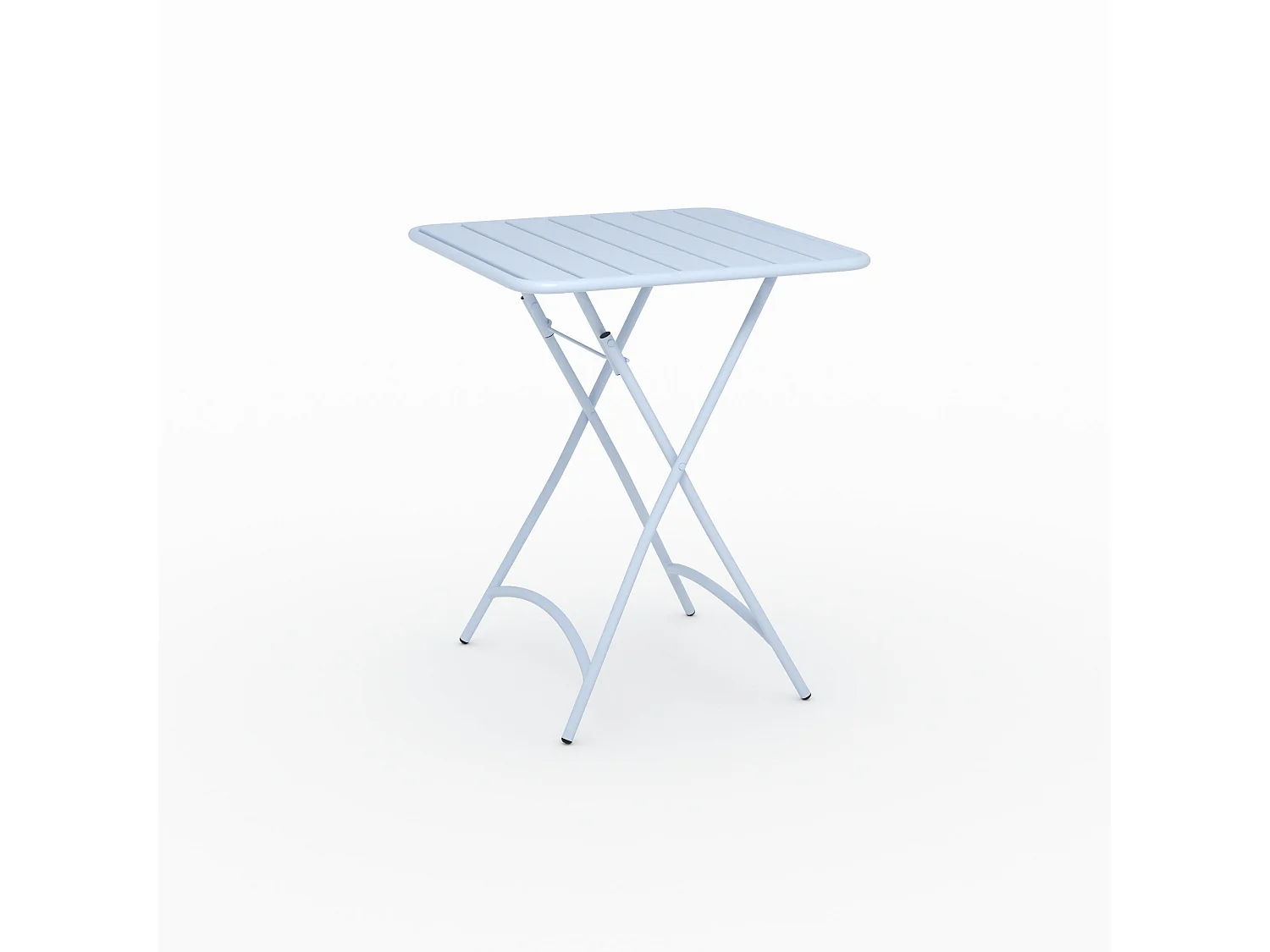 Tavolo da giardino pieghevole in metallo blu pastello per 2 persone - Yumi