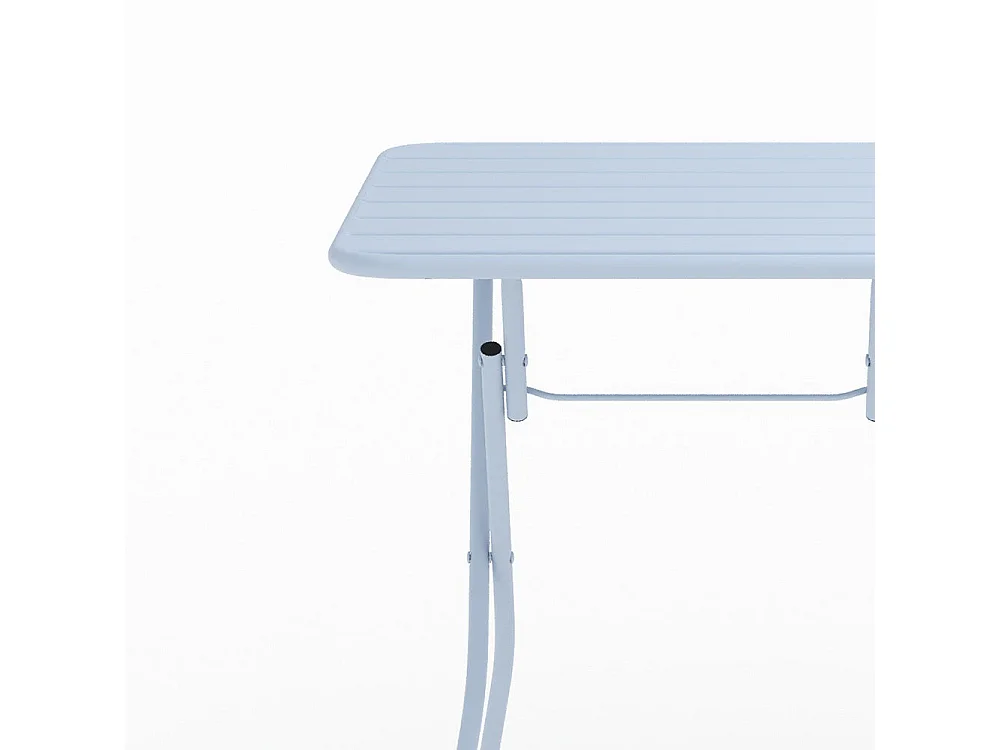 Tavolo da giardino pieghevole in metallo blu pastello per 2 persone - Yumi