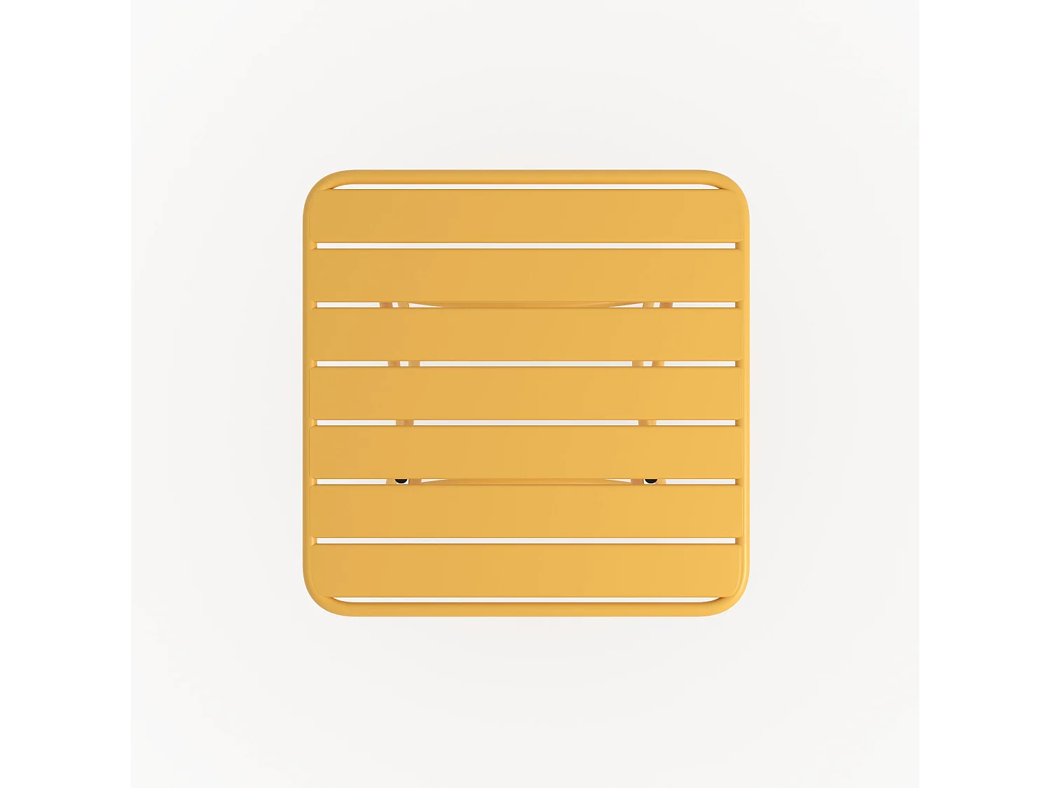 Table de jardin pliante en metal jaune beurre 2 personnes - Yumi