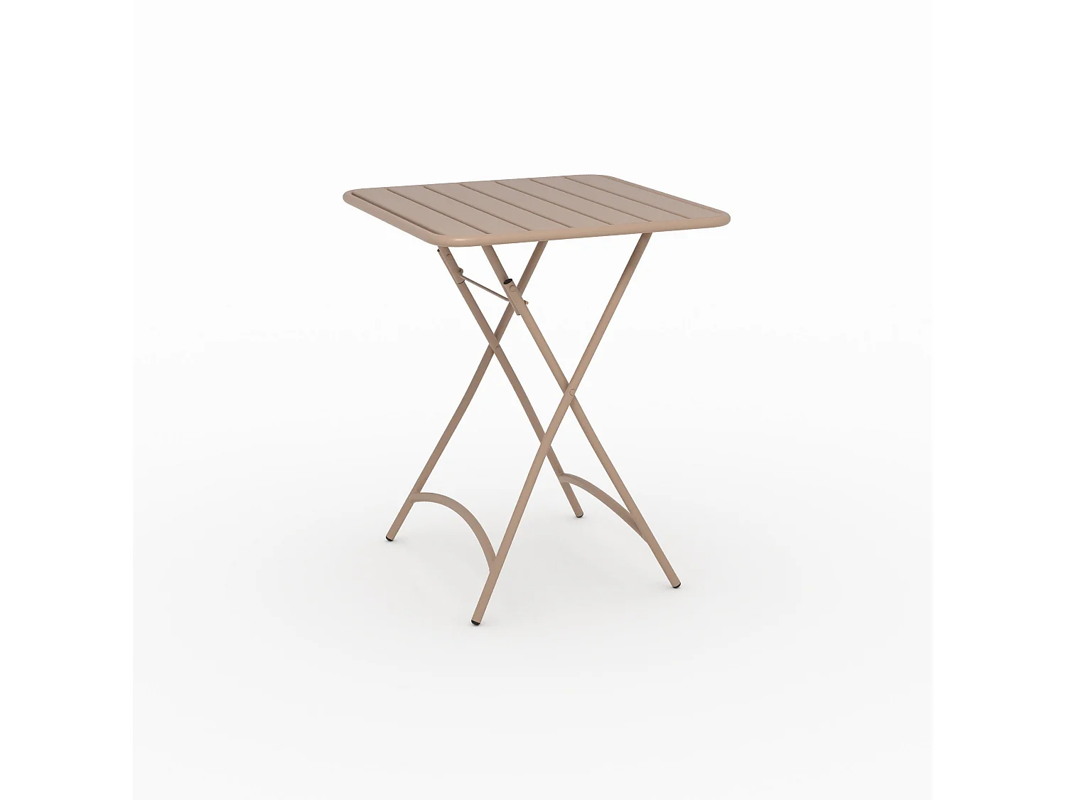 Mesa de jardín plegable de metal topo para 2 personas - Yumi