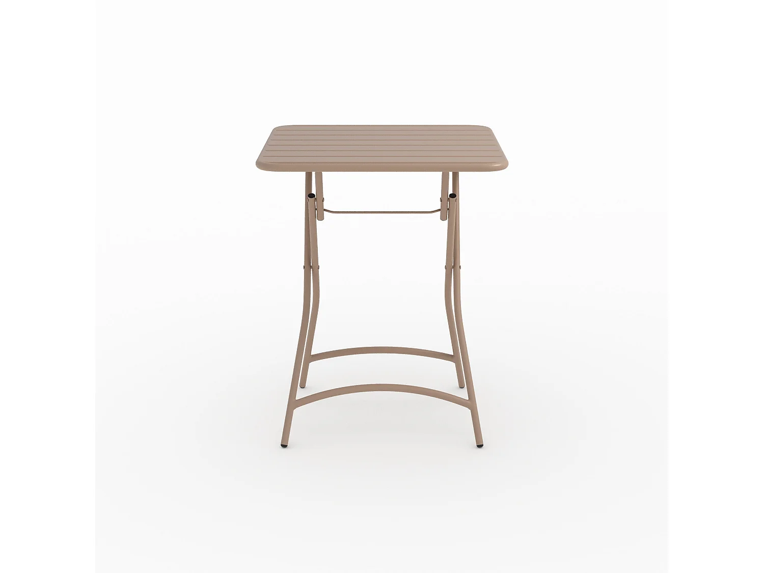 Mesa de jardín plegable de metal topo para 2 personas - Yumi