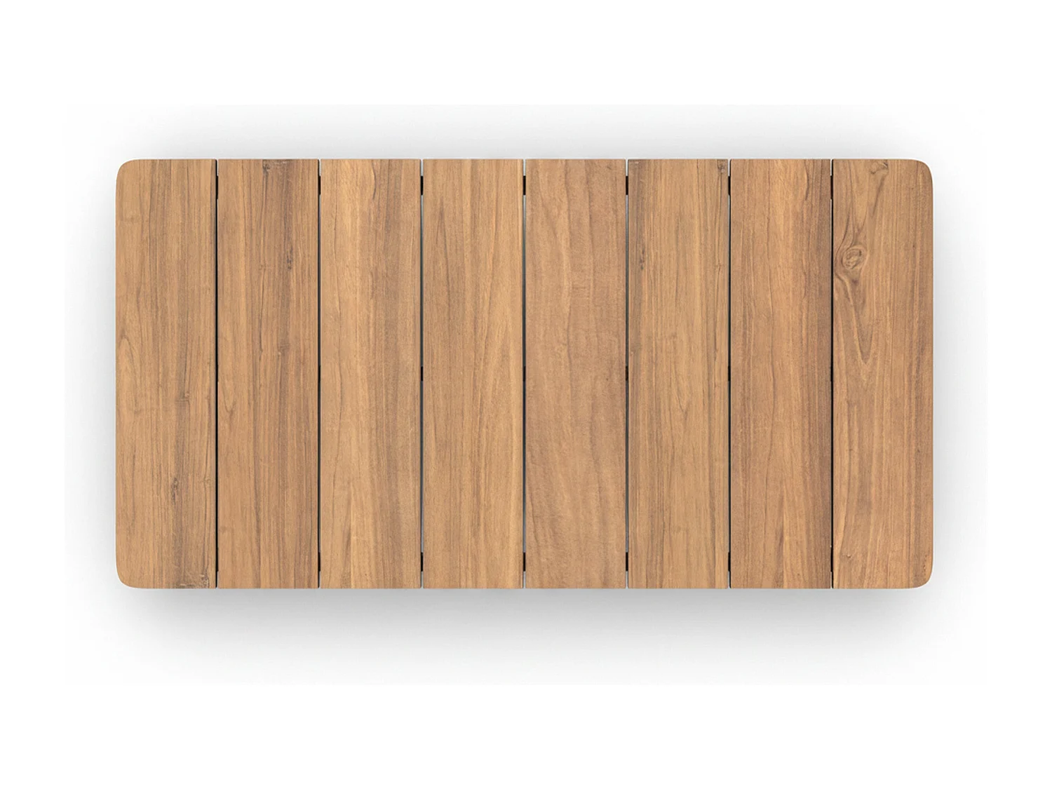 Giardino 4 persone in teak massello e tessuto bouclé a righe gialle - Nadila