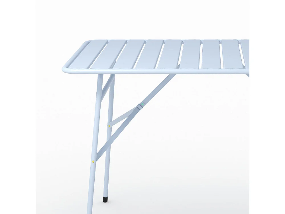 Table de jardin en metal bleu pastel 4 personnes - Yumi