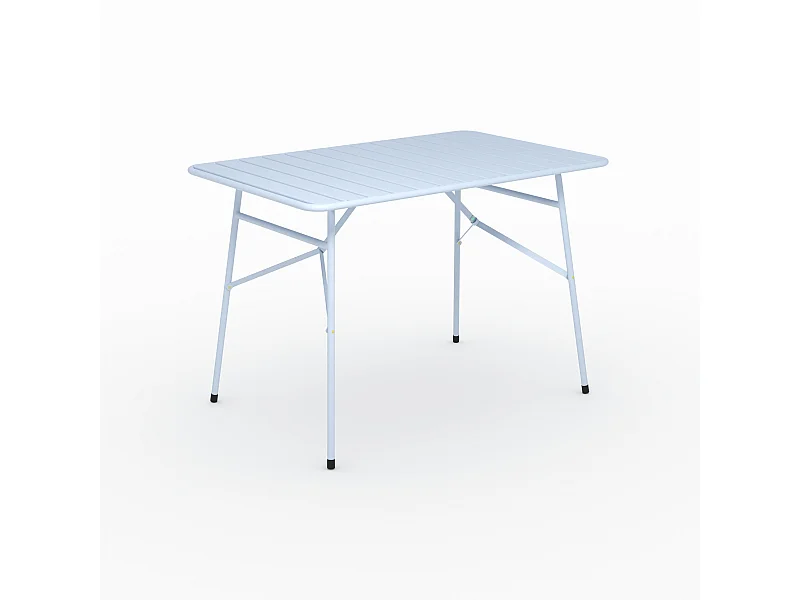 Table de jardin en metal bleu pastel 4 personnes - Yumi