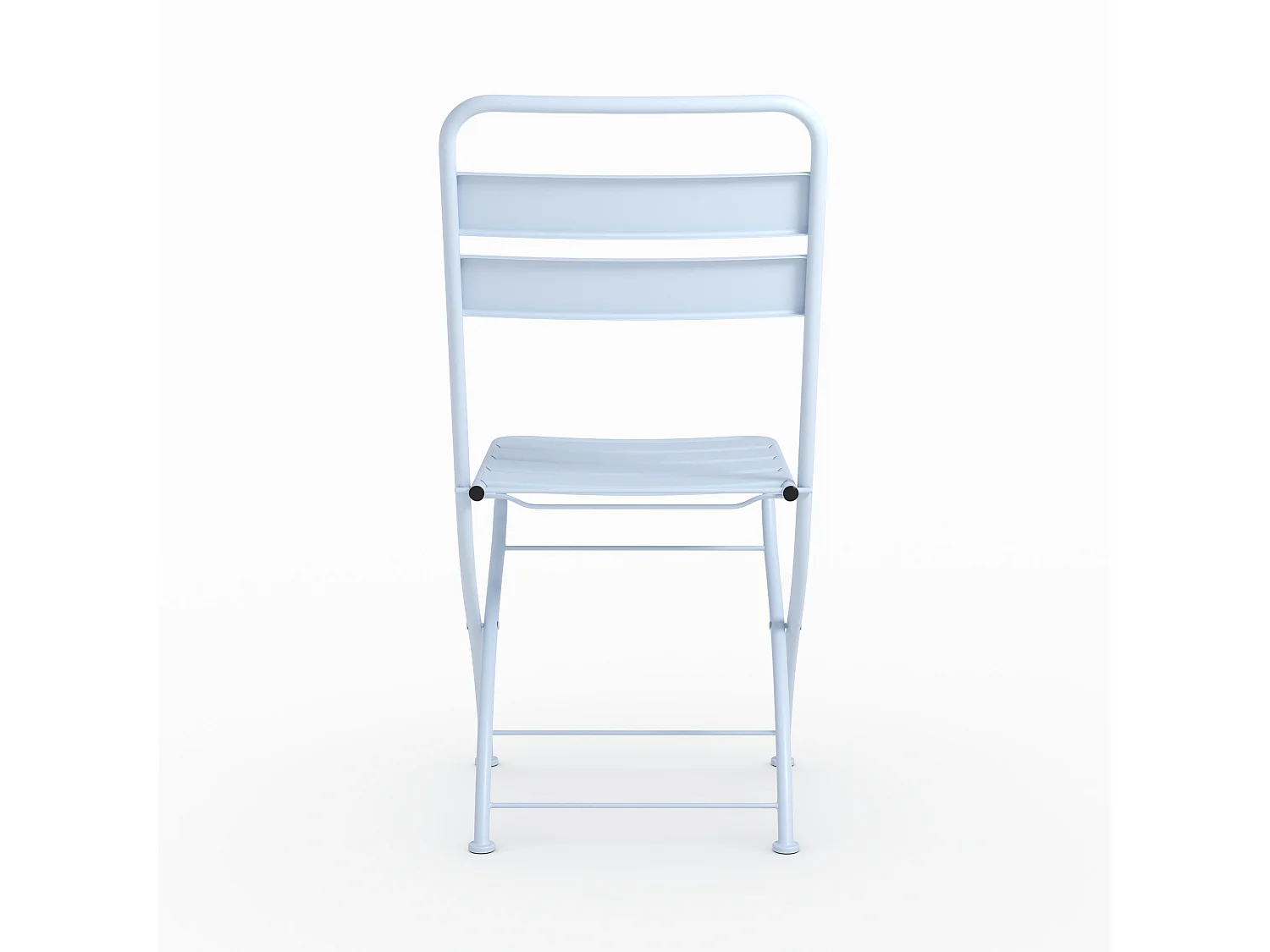 Lot de 2 chaises de jardin en métal bleu pastel, pliantes - Yumi