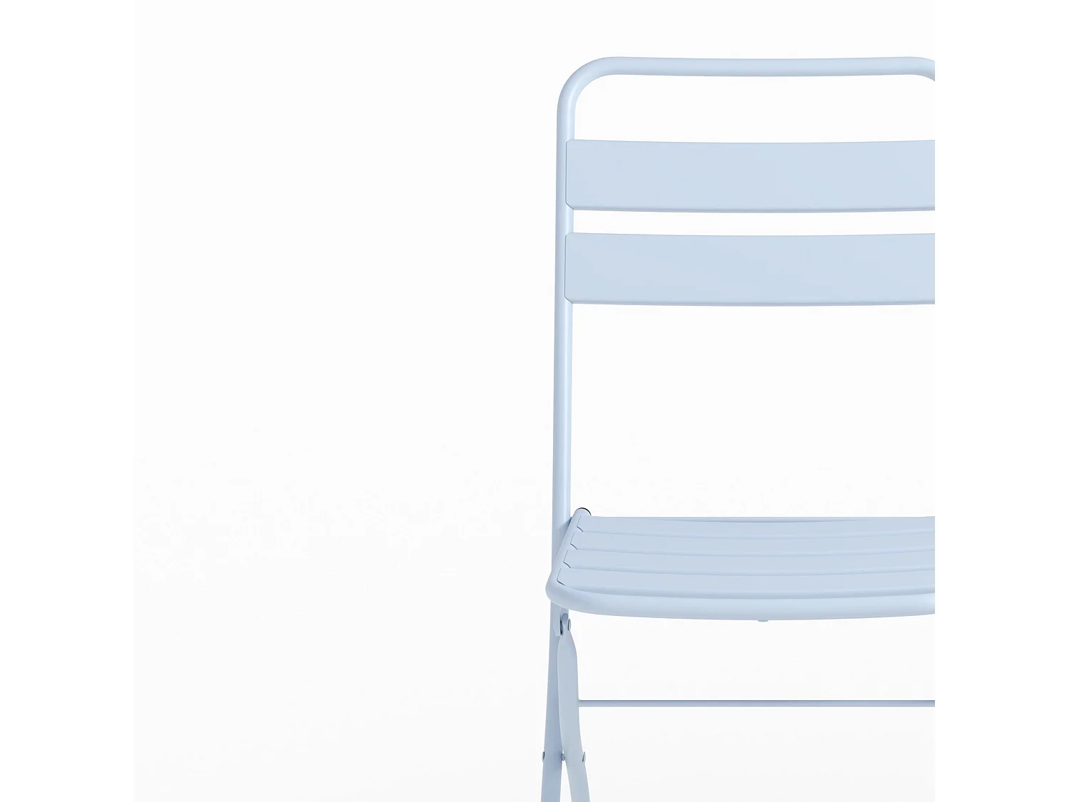 Lot de 2 chaises de jardin en métal bleu pastel, pliantes - Yumi