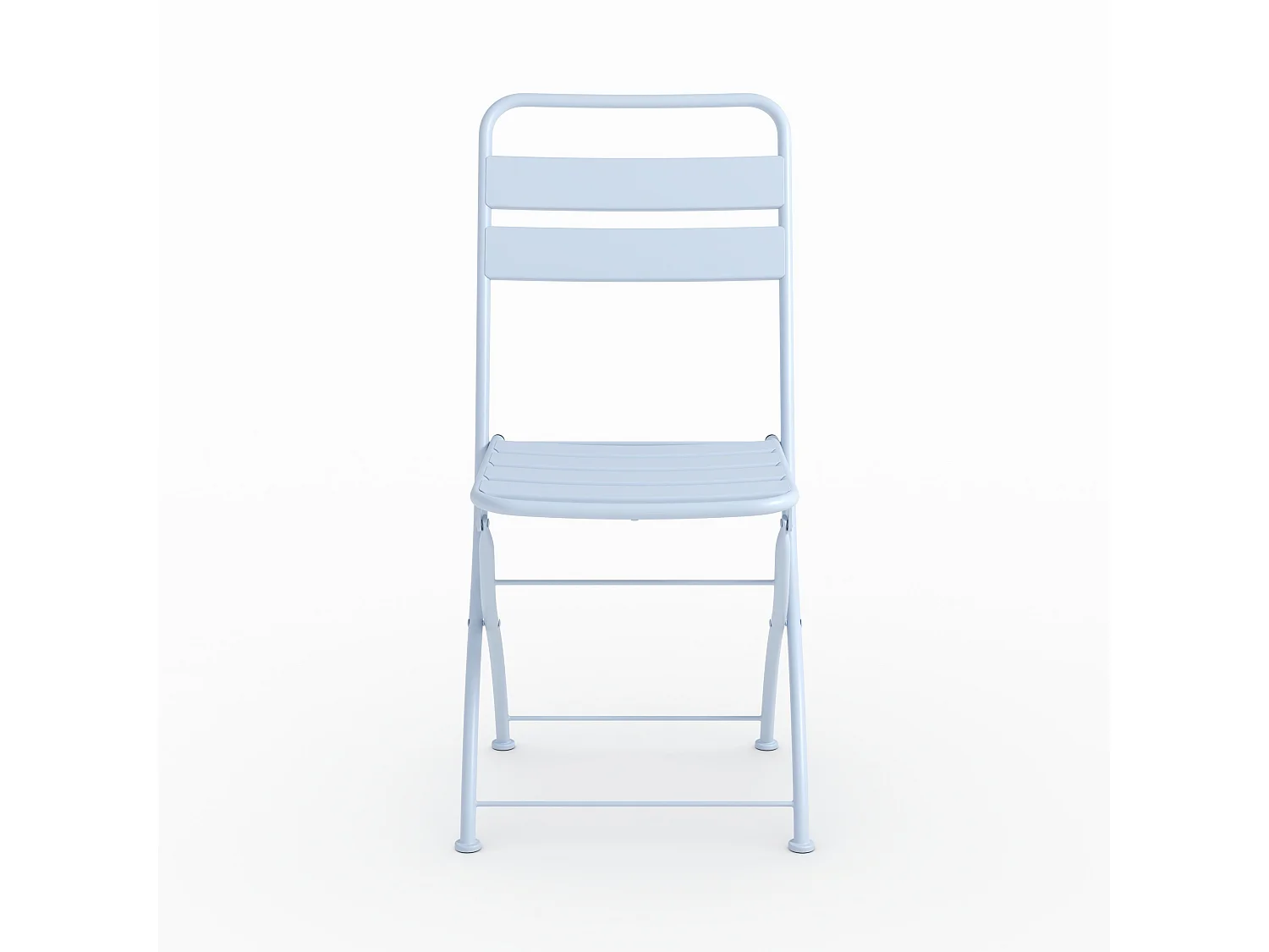 Lot de 2 chaises de jardin en métal bleu pastel, pliantes - Yumi