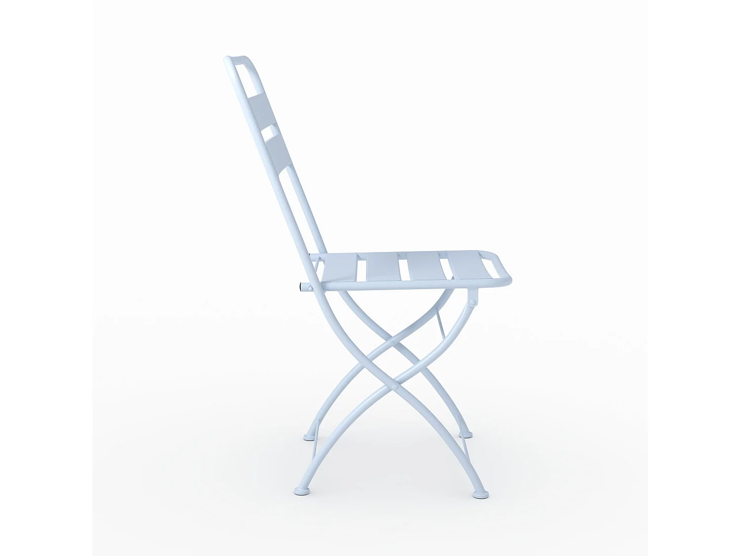 Lot de 2 chaises de jardin en métal bleu pastel, pliantes - Yumi