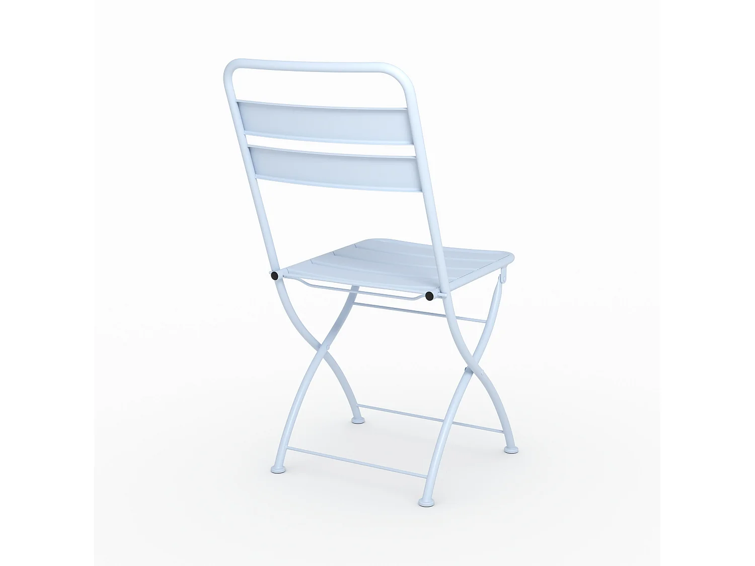 Lot de 2 chaises de jardin en métal bleu pastel, pliantes - Yumi