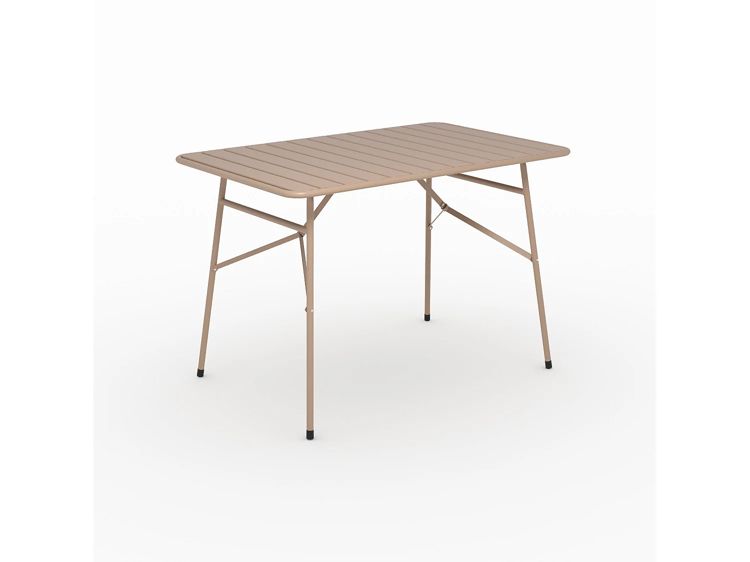 Table de jardin en metal taupe 4 personnes - Yumi