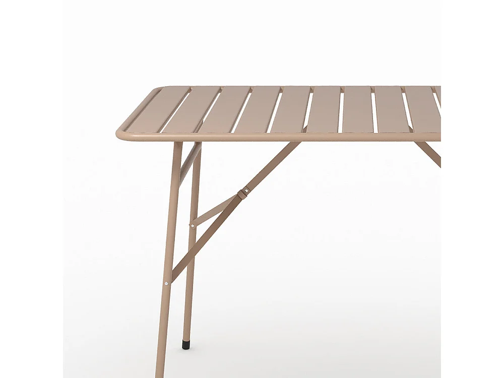 Table de jardin en metal taupe 4 personnes - Yumi