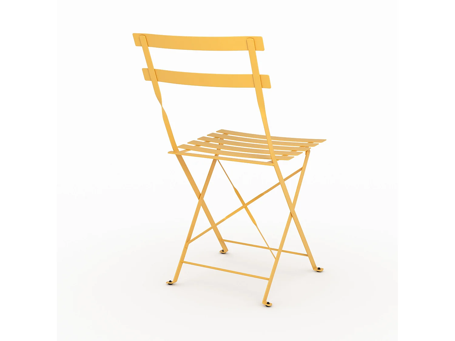 Lot de 2 chaises de jardin en métal jaune beurre, pliantes - Kayla