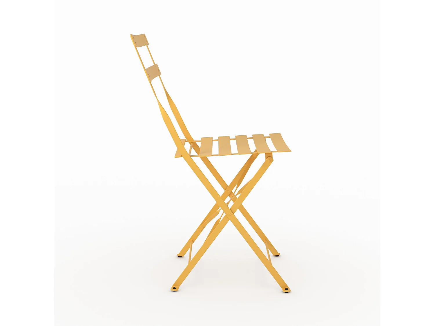 Lot de 2 chaises de jardin en métal jaune beurre, pliantes - Kayla