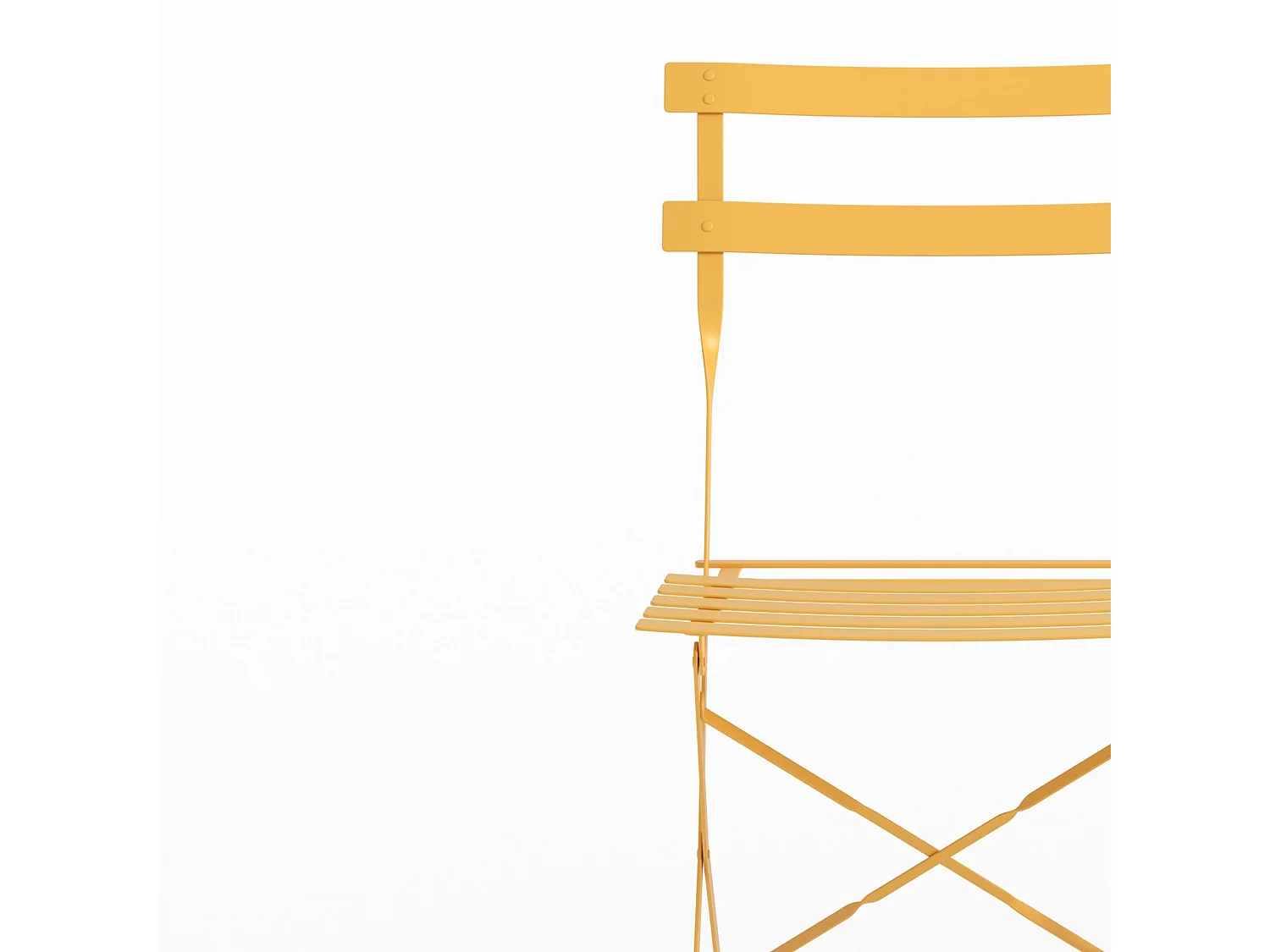 Lot de 2 chaises de jardin en métal jaune beurre, pliantes - Kayla