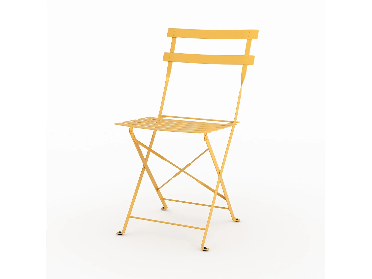 Lot de 2 chaises de jardin en métal jaune beurre, pliantes - Kayla