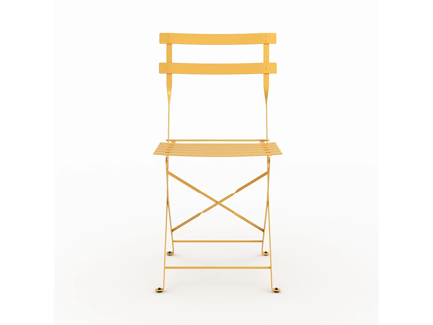 Lot de 2 chaises de jardin en métal jaune beurre, pliantes - Kayla