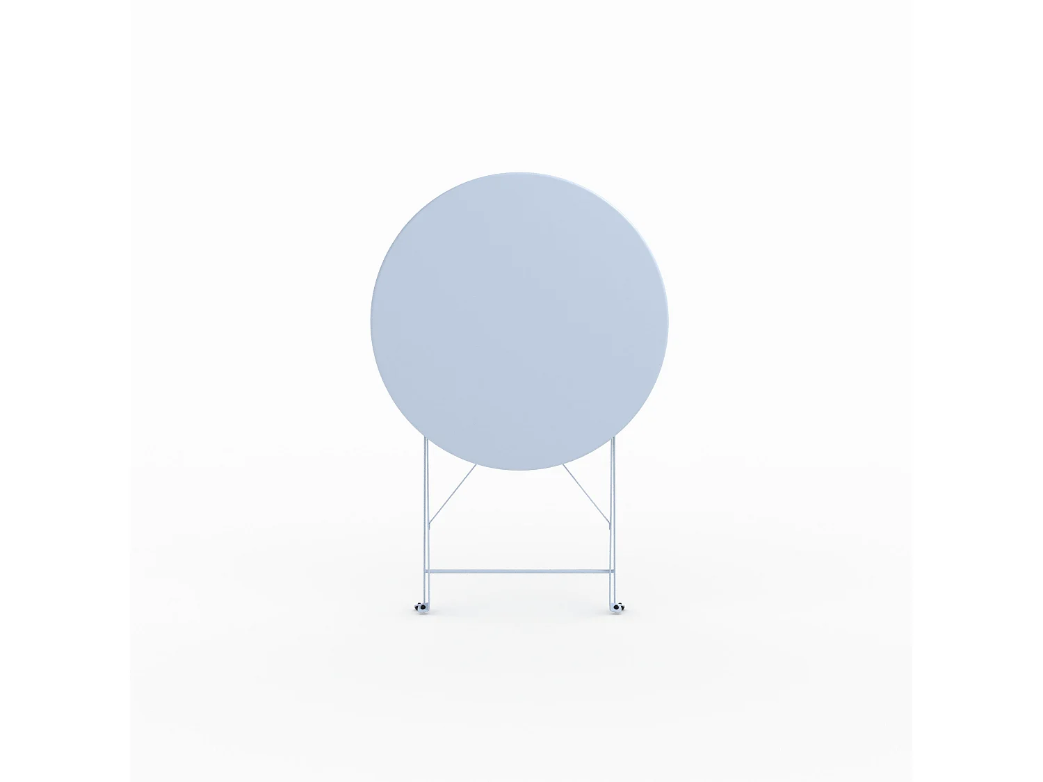 Table de jardin ronde et pliante en métal bleu pastel 2 personnes - Kayla