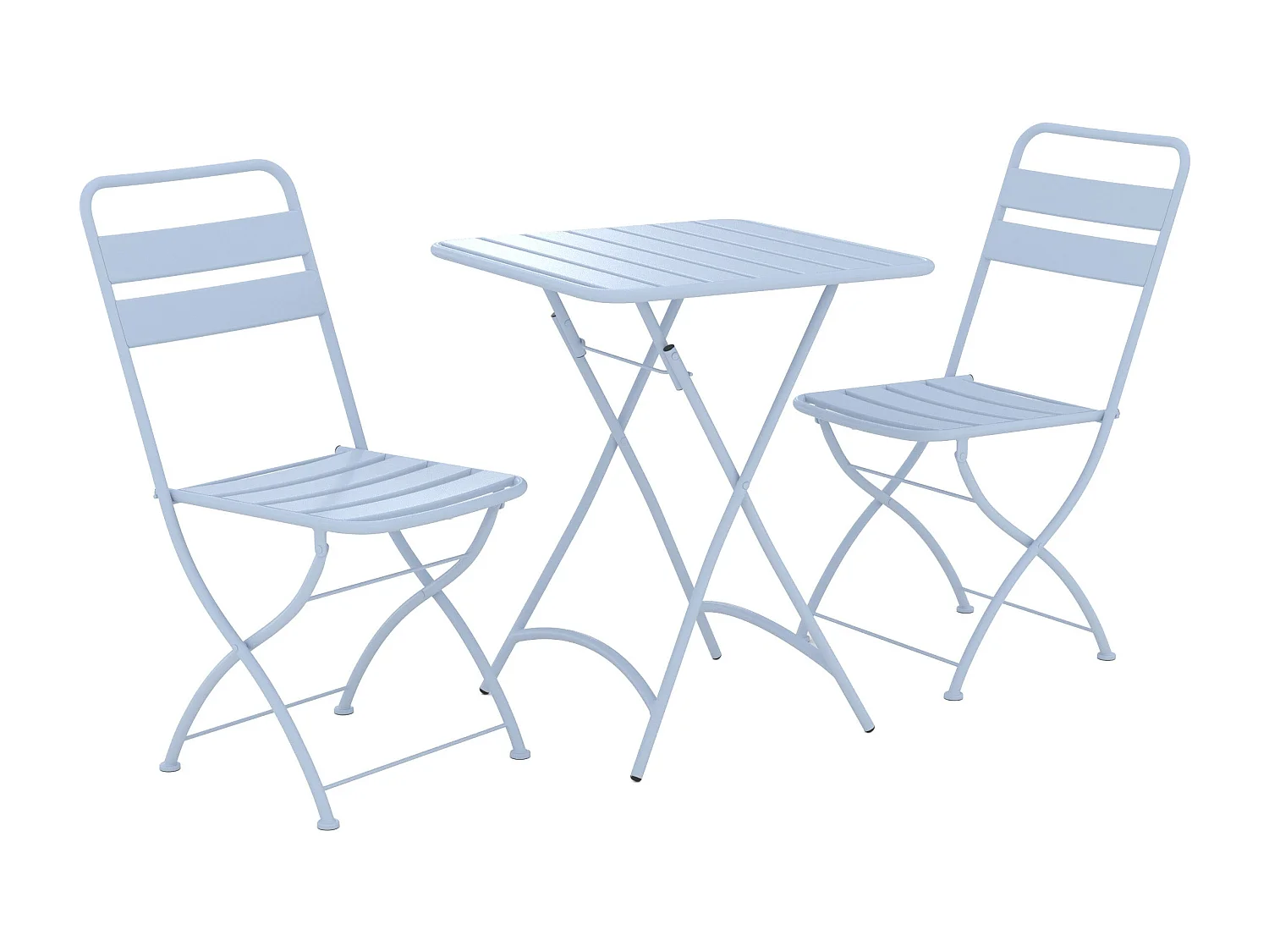 Mesa y sillas de jardín plegables para 2 personas en metal azul - Yumi