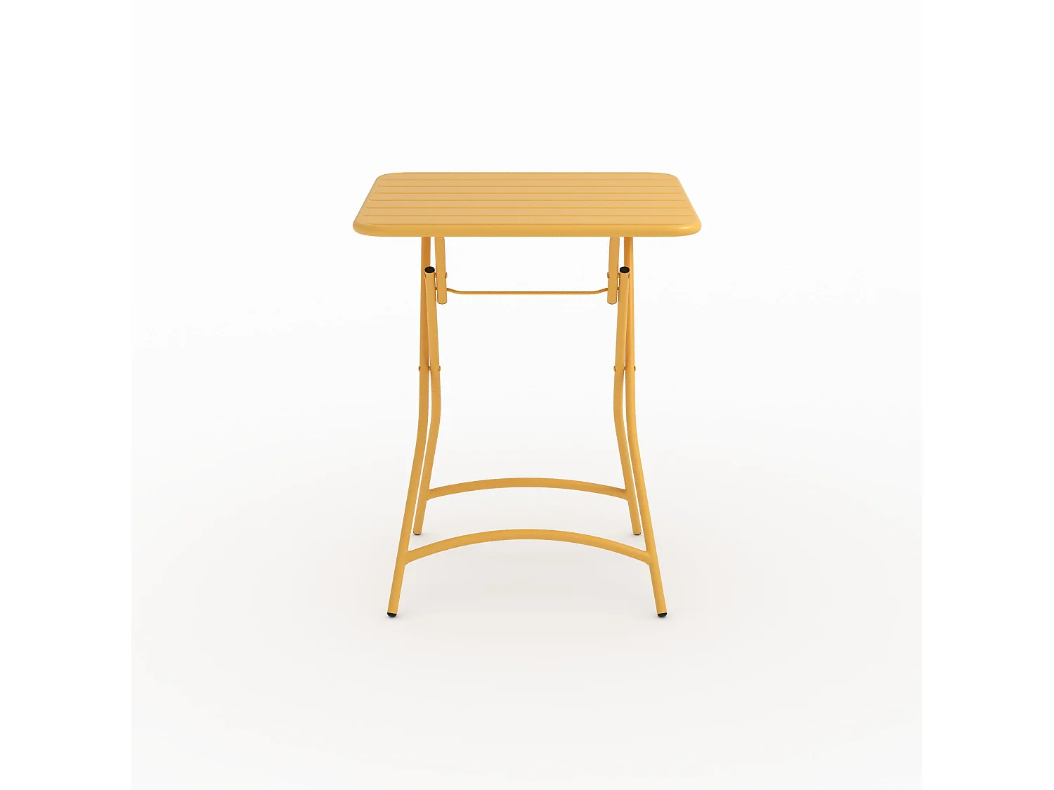 Table et chaises de jardin pliantes 2 personnes en métal jaune - Yumi