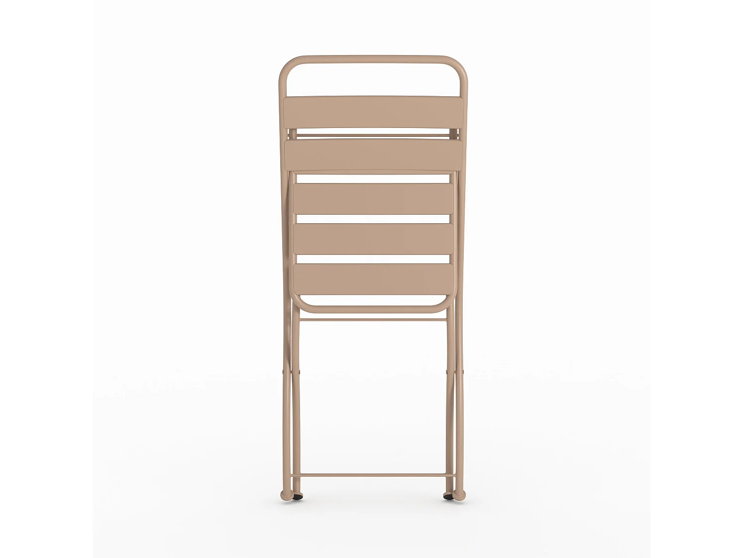 Lot de 2 chaises de jardin en métal taupe, pliantes - Yumi