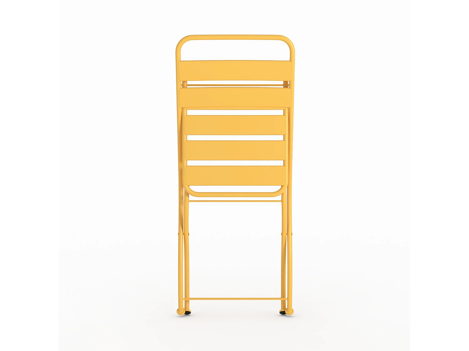 Lot de 2 chaises de jardin en métal jaune beurre, pliantes - Yumi