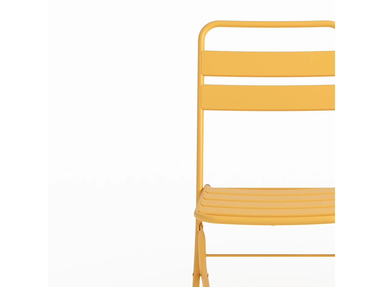 Lot de 2 chaises de jardin en métal jaune beurre, pliantes - Yumi