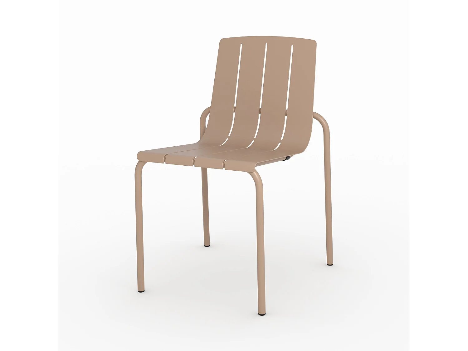 Lot de 2 chaises de jardin en métal taupe - Suna